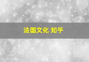 法国文化 知乎